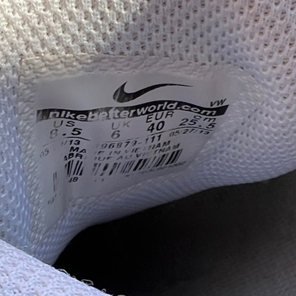 Nike Wmn T-Lite VIII Lea (W) White Grey Silver 396879 111 Size size 8.5 - Picture 8 of 11